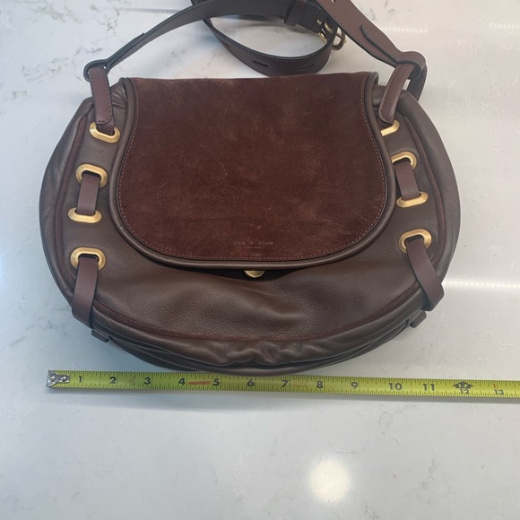 Rag and Bone Brown Leather Suede Saddle Crossbody Bag - Picture 10 of 11